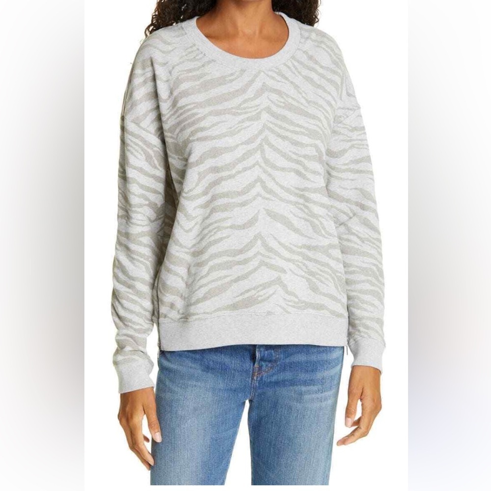 Rails Sweater Grey Marlo Zebra Zip Women